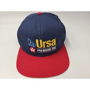 Vintage Ursa Premium TDX Texaco Swingster Snapback Hat Cap Gas Oil Men Blue Red